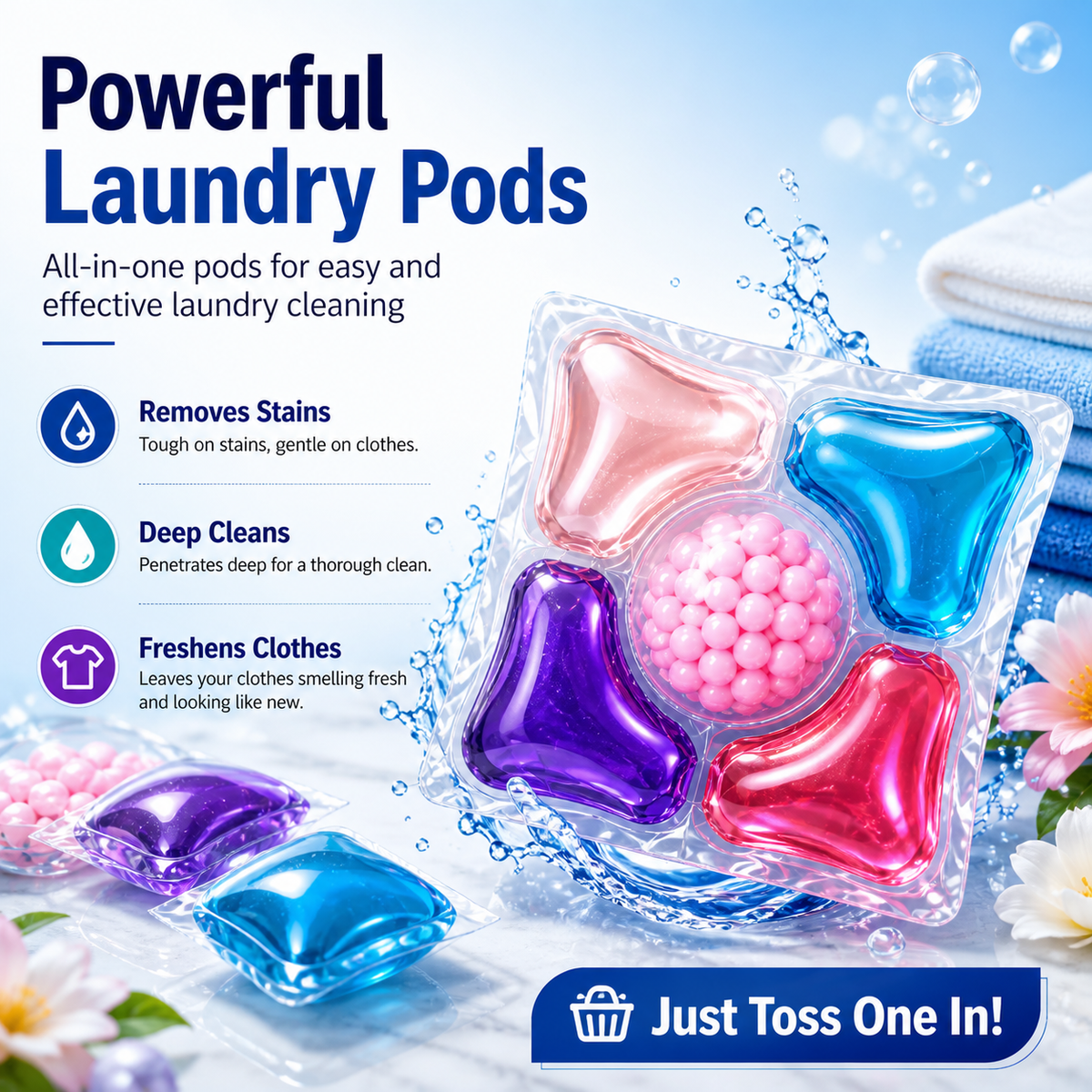 Premium Multi-Action Laundry Detergent Pods