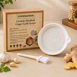 Ceramic Garlic Grater Plate with Brush Manual Crusher Grinder Tool for Ginger, Garlic, Turmeric, Nutmeg, Fruits & Vegetables Durable, Easy to Clean, Non-Slip Kitchen Utensil (Medium)