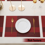 [Set Of 6] Red Colour Dining Table Placemats