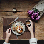 [Set Of 6] Coffee Brown Dining Table Placemats