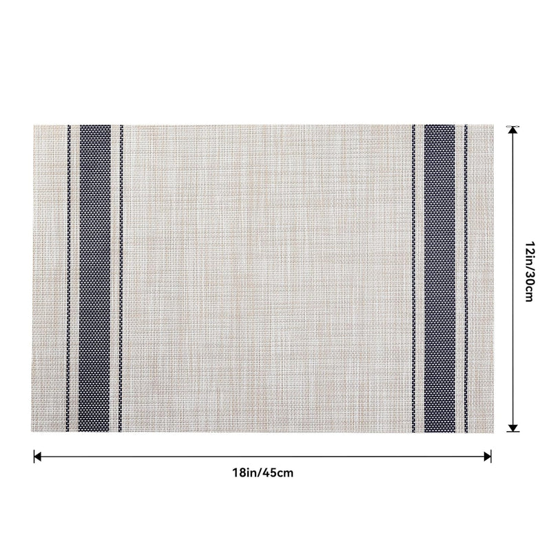 [Set Of 6] Khaki Blue Dining Table Placemats
