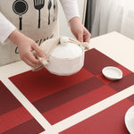 [Set Of 6] Red Colour Dining Table Placemats