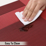 [Set Of 6] Red Colour Dining Table Placemats