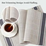 [Set Of 6] Khaki Blue Dining Table Placemats