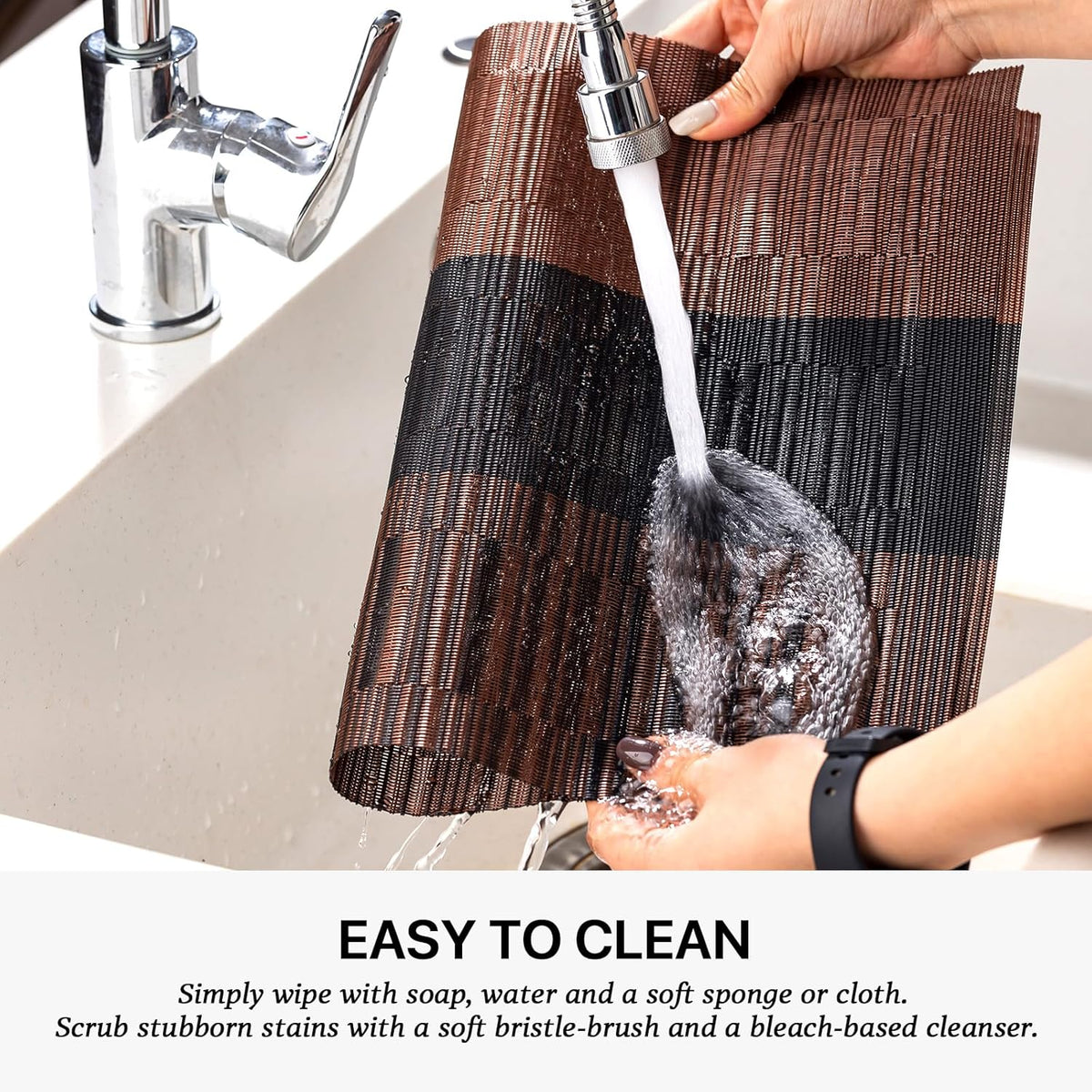 [Set Of 6] Coffee Brown Dining Table Placemats