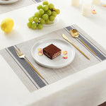 [Set Of 6] Khaki Blue Dining Table Placemats