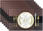 [Set Of 6] Coffee Brown Dining Table Placemats