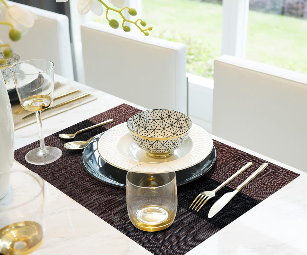 [Set Of 6] Coffee Brown Dining Table Placemats