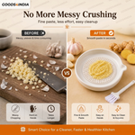 Ceramic Garlic Grater Plate with Brush Manual Crusher Grinder Tool for Ginger, Garlic, Turmeric, Nutmeg, Fruits & Vegetables Durable, Easy to Clean, Non-Slip Kitchen Utensil (Medium)