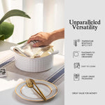[Set Of 6] Khaki Blue Dining Table Placemats