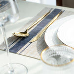 [Set Of 6] Khaki Blue Dining Table Placemats