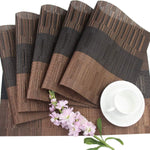 [Set Of 6] Coffee Brown Dining Table Placemats