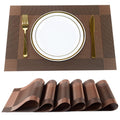 [Set Of 6] Dark Brown Dining Table Placemats