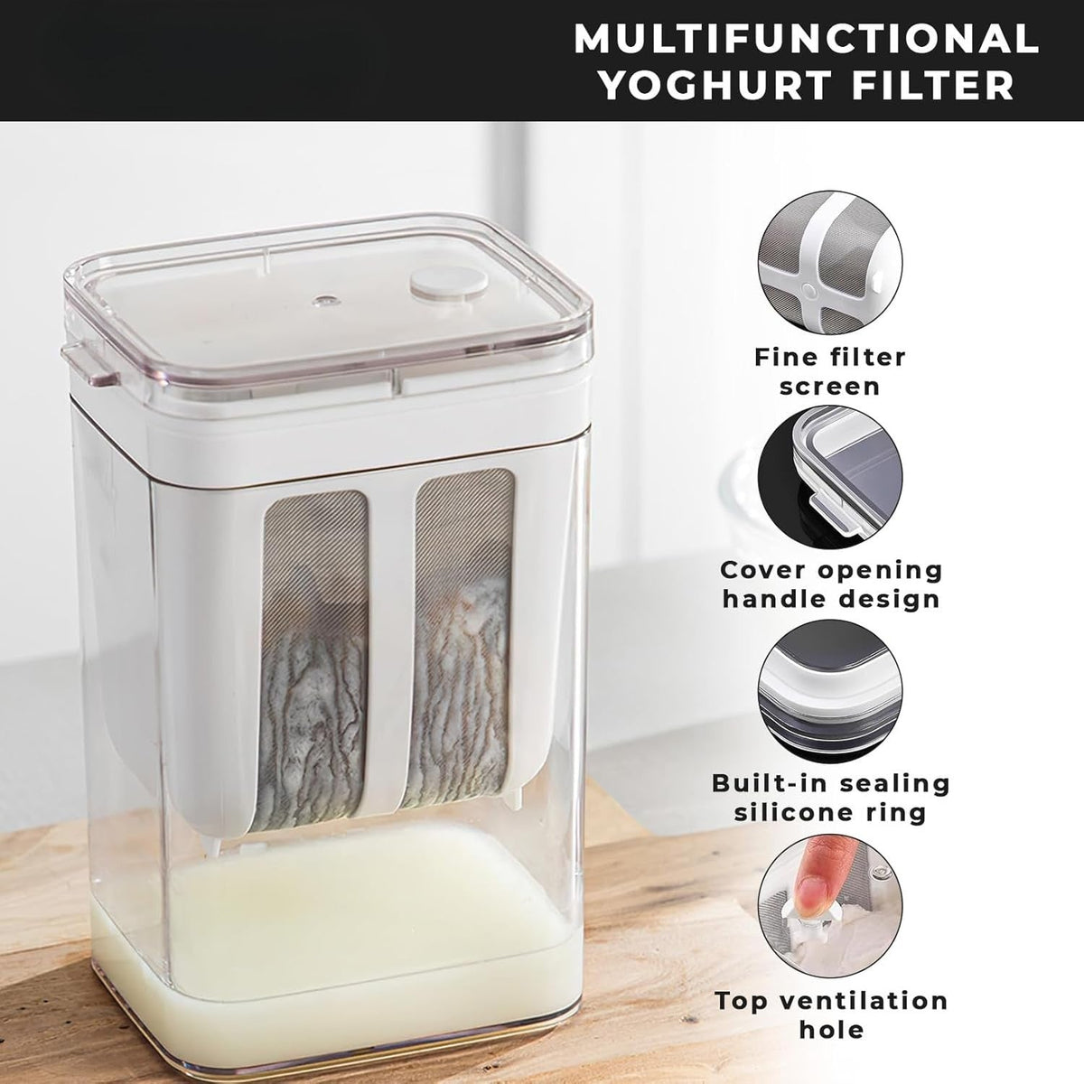 Greek Yogurt Strainer Dahi Maker - 1100 ML