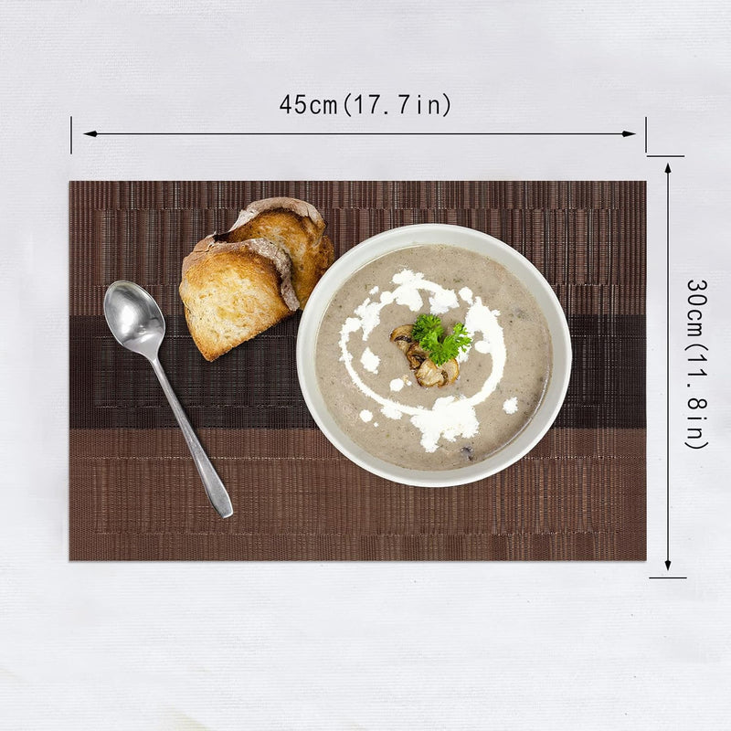 [Set Of 6] Coffee Brown Dining Table Placemats
