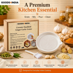 Ceramic Garlic Grater Plate with Brush Manual Crusher Grinder Tool for Ginger, Garlic, Turmeric, Nutmeg, Fruits & Vegetables Durable, Easy to Clean, Non-Slip Kitchen Utensil (Medium)