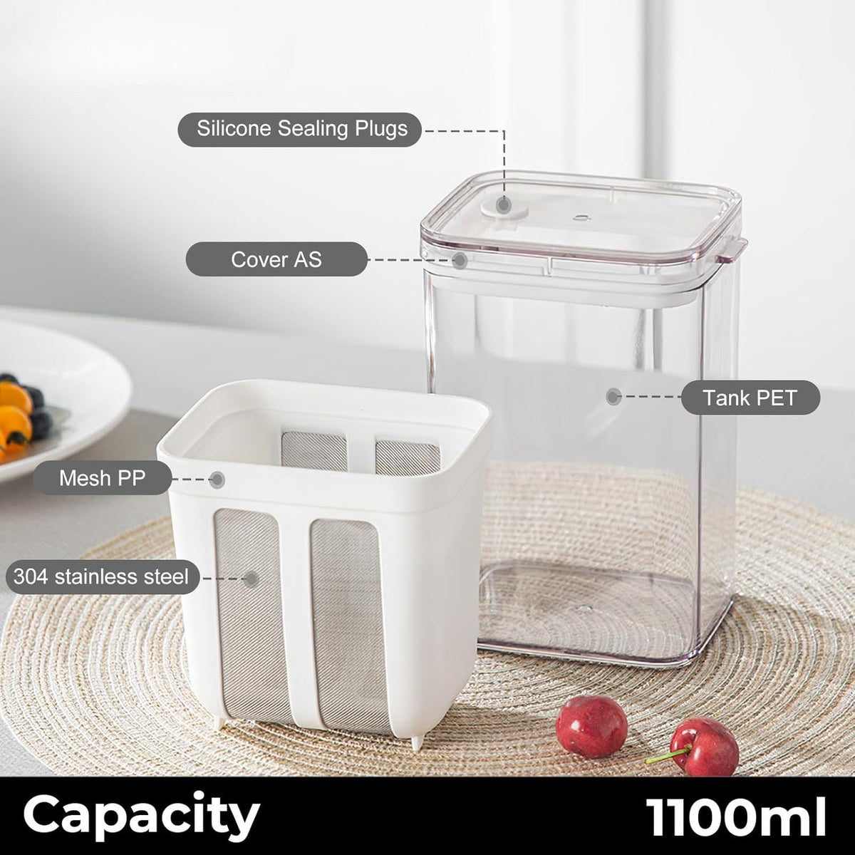 Greek Yogurt Strainer Dahi Maker - 1100 ML