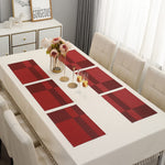[Set Of 6] Red Colour Dining Table Placemats