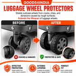 Luggage Wheel Covers for Suitcase Wheels, Silicone Wheel Protectors, Anti-Scratch & Noise Reduction Wheel Covers, Protective Luggage Caster Guards for Carry On, (Black, Pack of 16)