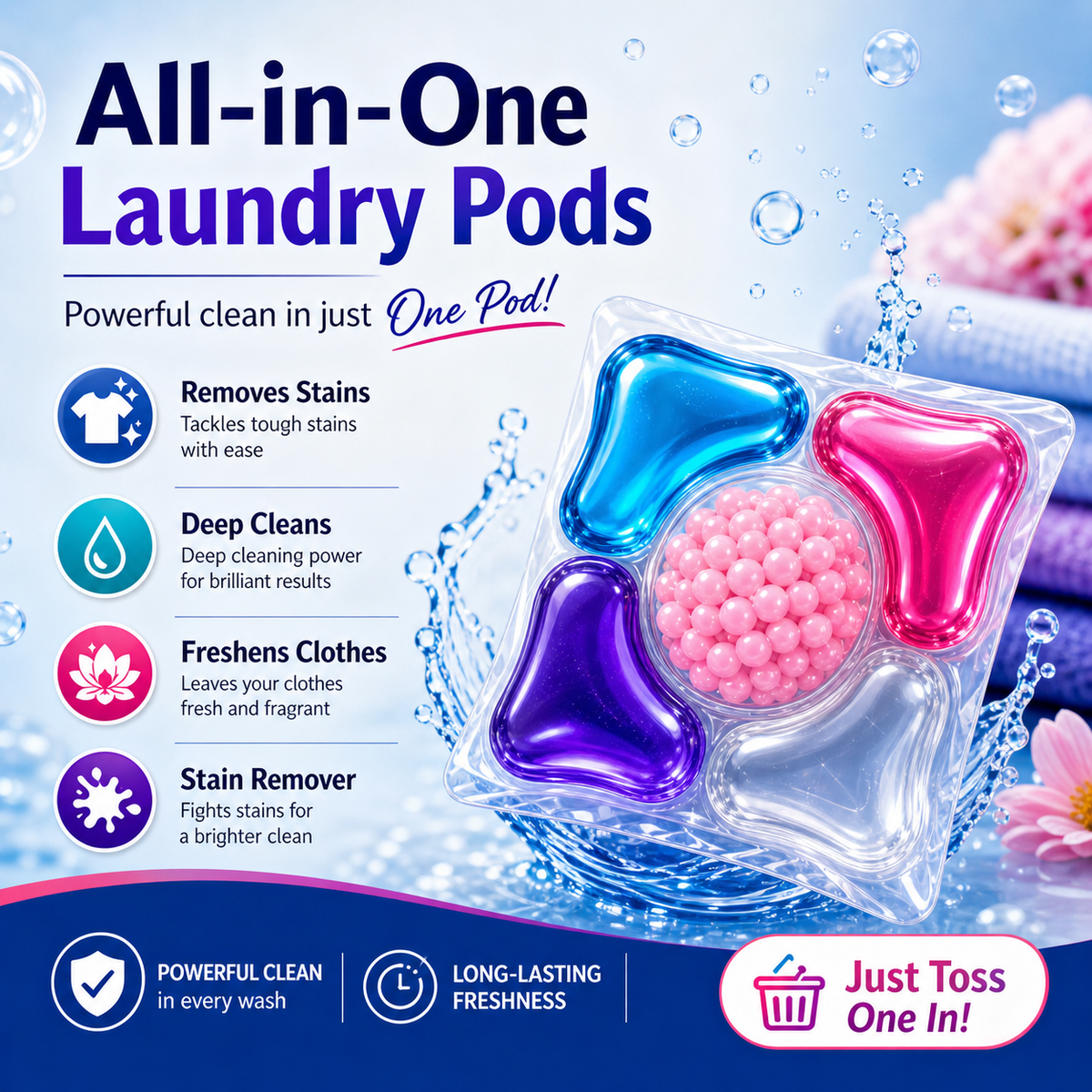 Premium Multi-Action Laundry Detergent Pods