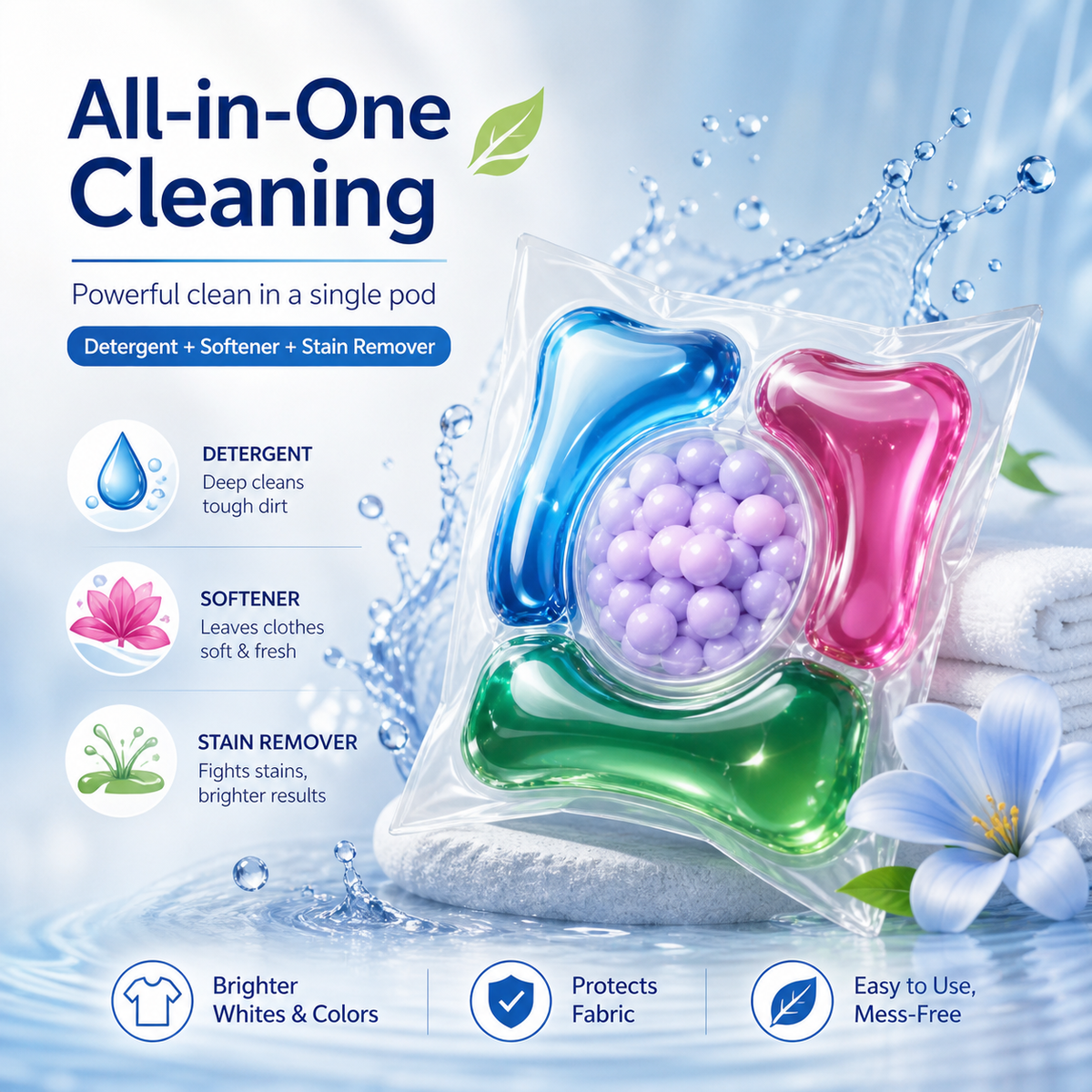 Premium Multi-Action Laundry Detergent Pods
