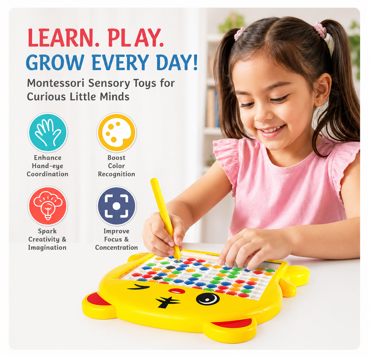 Magnetic Drawing Board – Educational Dot-to-Dot Creativity Board
