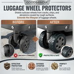 Luggage Wheel Covers for Suitcase Wheels, Silicone Wheel Protectors, Anti-Scratch & Noise Reduction Wheel Covers, Protective Luggage Caster Guards for Carry On, (Black, Pack of 16)