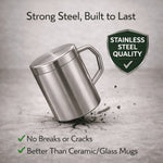 Stainless Steel Thermal Double-Wall Insulated Tea Coffee Mug With Lid (300 ML)