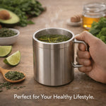 Stainless Steel Thermal Double-Wall Insulated Tea Coffee Mug With Lid (300 ML)